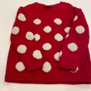 Red and white polka dot sweater
